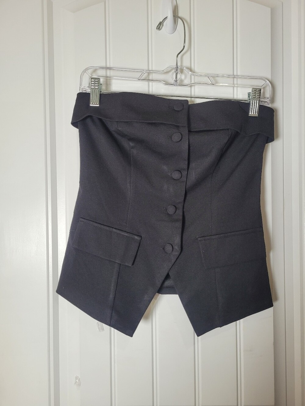 Zesica Black Vest Corset, strapless.  Size Small